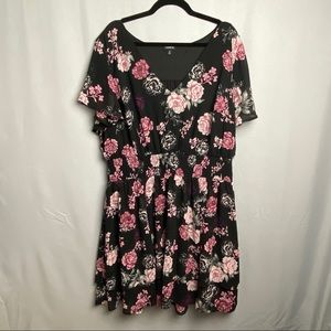 Torrid Black Floral Flowy Dress